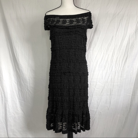 Max Edition Dresses & Skirts - Max Edition Cold Shoulder Ruffle Tiered Dress